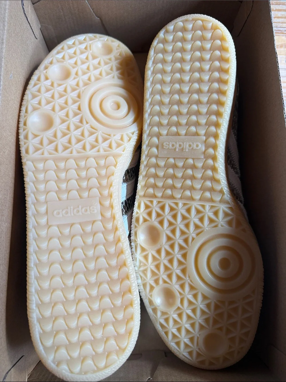 adidas Silver Snakeskin Samba Sneakers